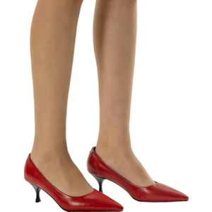 Hakiki Deri Kırmızı Stiletto