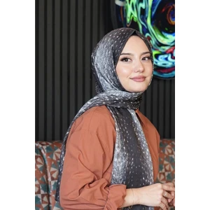 Ceylan Desen Füme Soft Pamuk Şal
