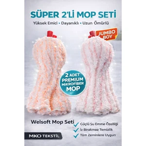 Mko Tekstil Süper Emici Mikrofiber Welsoft 2'li Mop Başlığı