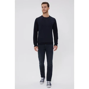 Lee Cooper Newdiagonal Erkek Bisiklet Yaka Sweatshirt Lacivert