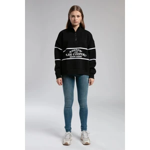 Lee Cooper Grace Kadın Dik Yaka Sweatshirt Siyah