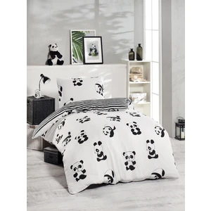 Eponj Home Junior Panda Desenli Tek Kişilik Nevresim Seti 140 x 200 cm Siyah Renkli