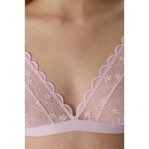 Açık Pembe Full Lace Dantel Üçgen Sütyen