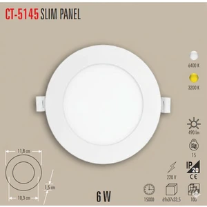 Ct 5145 6W Panel LED Spot Armatür Günışığı