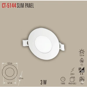 CT-5144 3W Slim Panel Günışığı