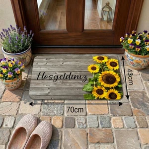 Ayçiçeği Desenli Kapı Önü ve Iç Mekan Paspası