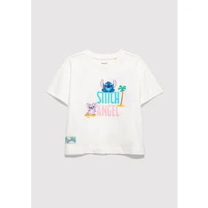 Stitch Baskılı Ekru Tişört 7610449-70057