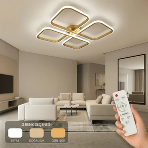 Nuvo LED Plafonyer Avize 3 Renk Kumandalı
