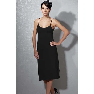 DOREANSE 11129 BAYAN İNCE ASKILI MİDİ SİYAH KOMBİNEZON