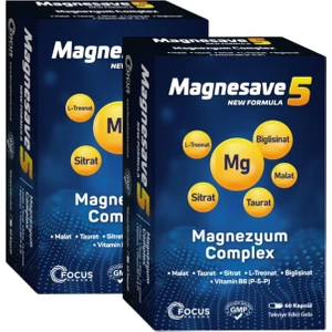 Focus Pharma Magnesave5 Magnezyum Complex 60 Kapsül x 2