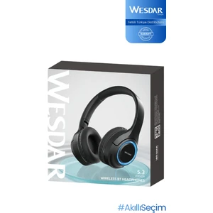 Wesdar K-216H Bluetooth Kulak Üstü Işıklı Kulaklık