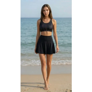 Etekli Şortlu Crop Bikini Takımı