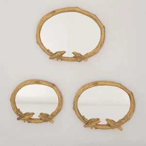 Kuşlu 3'lü  Ayna Altın