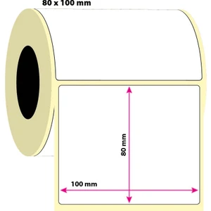 İşimiz Etiket 80X100 Kuşe Etiket | 6 Rulo | 500 Sarım |