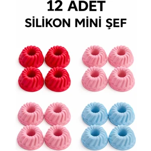 12 Adet Silikon Muffin Mini Kek Kalıbı
