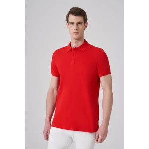 Erkek Kırmızı Basic Polo Yaka Dynamic Fit T-Shirt