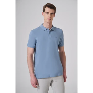 Erkek Mavi Basic Polo Yaka Dynamic Fit T-Shirt