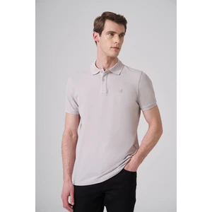 Erkek Gri Basic Polo Yaka Dynamic Fit T-Shirt