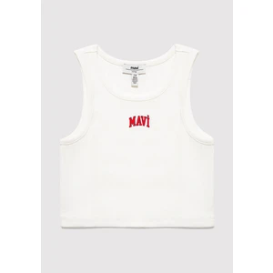 Mavi Logo Baskılı Ekru Atlet 7610336-20814