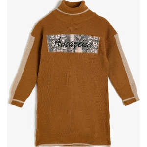 Yüksek Yaka Uzun Kollu Pullu Triko Kazak