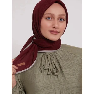 Müslin Biyeli Eşarp Bordo