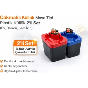 Ikili Çakmaklıklı Plastik Küllük – Ekonomik Set