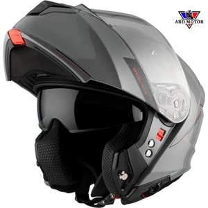 mt Genesis Sv Solid A12 Parlak Gri Çene Açılır Motosiklet Kaskı