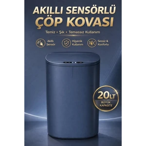 Akıllı Sensörlü Çöp Kovası 20L Otomatik Kapak Temassız