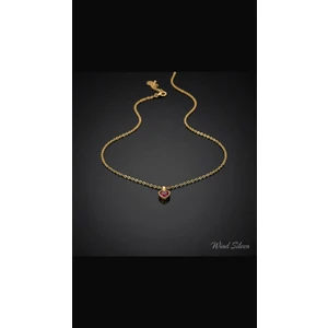 Wind Silver Kırmızı Kalp 925 Ayar