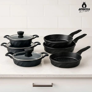 Vento 9 Parça Döküm Tava Sahan Seti (Siyah)