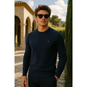 Erkek Premium Comfort Basic Lacivert Uzun Kazak