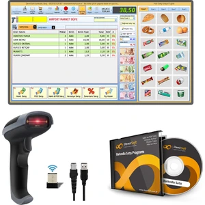 Kablosuz Barkod Okuyucu Siyah + Barkodlu Satış Programı Hızlı Satış Özelliği