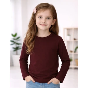 Basic Çocuk Bordo Uzun Kol T-Shirt