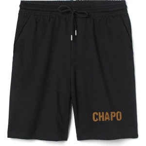 El Chapo Logo Erkek Siyah Şort