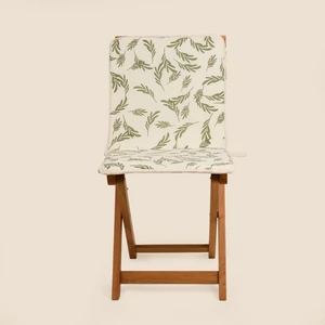 Soft Leaf Sırtlı Sandalye Minderi - Ekru - 38X76 cm