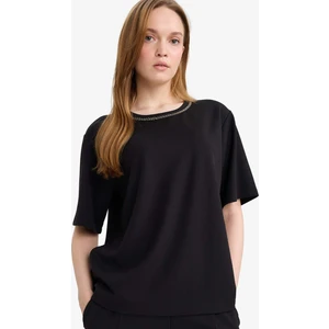 Regular Fit Nakışlı Krep Tişört E9894AX26SP