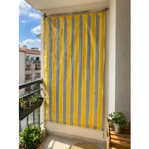 Kuzenler Perde GRİ SARI Branda Balkon perdesi