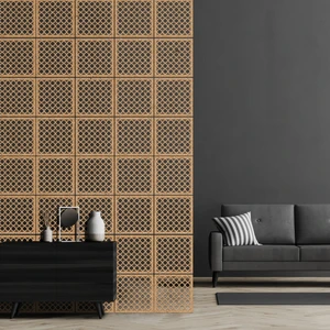 ® Perde Paravan | Lazer Kesim Ahşap Sarkıt Seperatör, 4'lü Panel Levha Seti