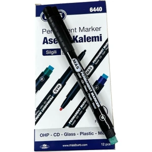 Mas Permanent CD Kalemi (M) Siyah 12 Adet