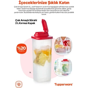 Çok Amaçlı Sürahi 2l Kırmızı Kapak