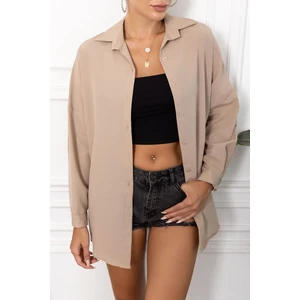 Kadın Vizon Oversize Uzun Basic Gömlek ARM-22Y001118