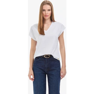 Pierre Cardin Kadın Beyaz Regular Fit Basic Tişört 50325454-VR013