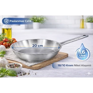 Net Çelik Tek Saplı Çelik Tava 20 cm