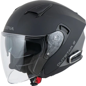 Outstar 2 Mesh Interkomlu Açık Kask Mat Siyah