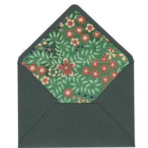 Bazen Defter Saklıbahçe Desenli Yeşil Zarf