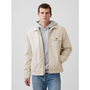 Erkek Krem Relaxed Ripstop Utility Ceket