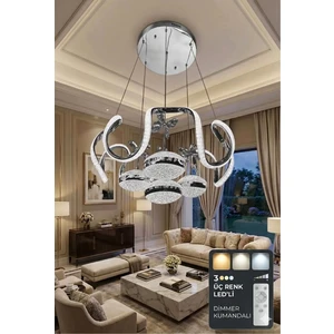 Asel Kumandalı 4 Modern Top Krom Avize