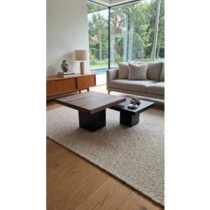Mobilya Stant Most Marmoris Ceviz Siyah %100 Mdf Orta Sehpa Set (Evinize Teslim)