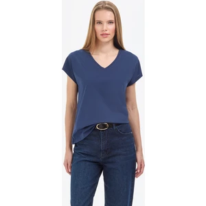 Pierre Cardin Kadın Lacivert Regular Fit Basic Tişört 50325454-VR033