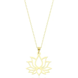 14 Ayar Altın Lotus Çiçeği Kolye
